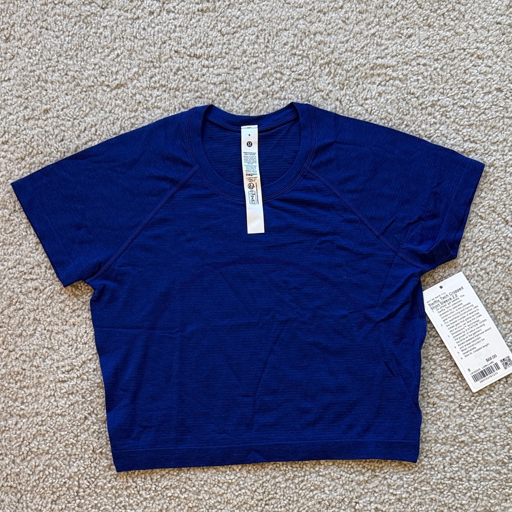 Swiftly Tech Cropped Short Sleeve 2.0 Lark Blue NWT